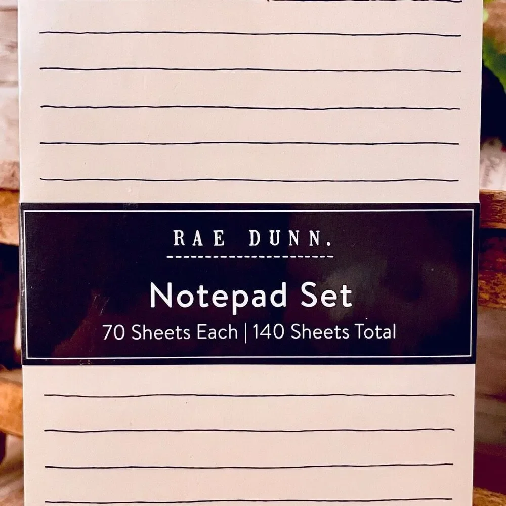 NWT Rae Dunn #1 MOM / BEST MOM EVER Yellow  pink 2 Pieces 140 Sheets Notepad Set